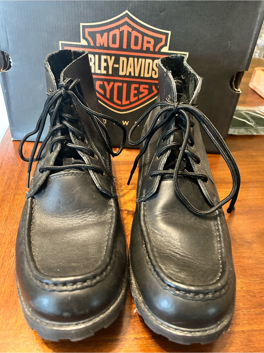 Harley-Davidson Men's Black Leather Lace-Up Motorcycle Boots 11.5